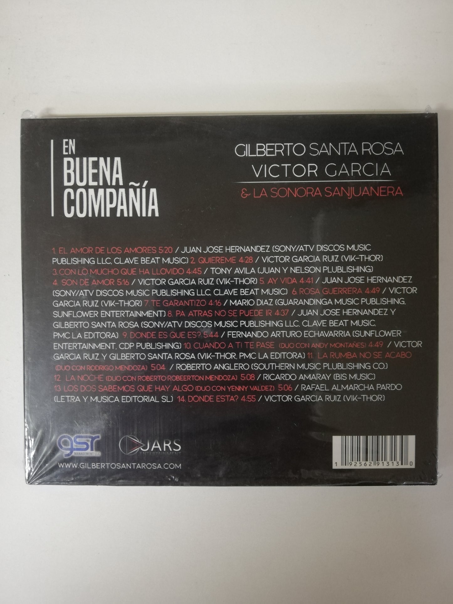 CD GILBERTO SANTA ROSA/VICTOR GARCIA & LA SONORA SANJUANERA - EN BUENA COMPAÑIA