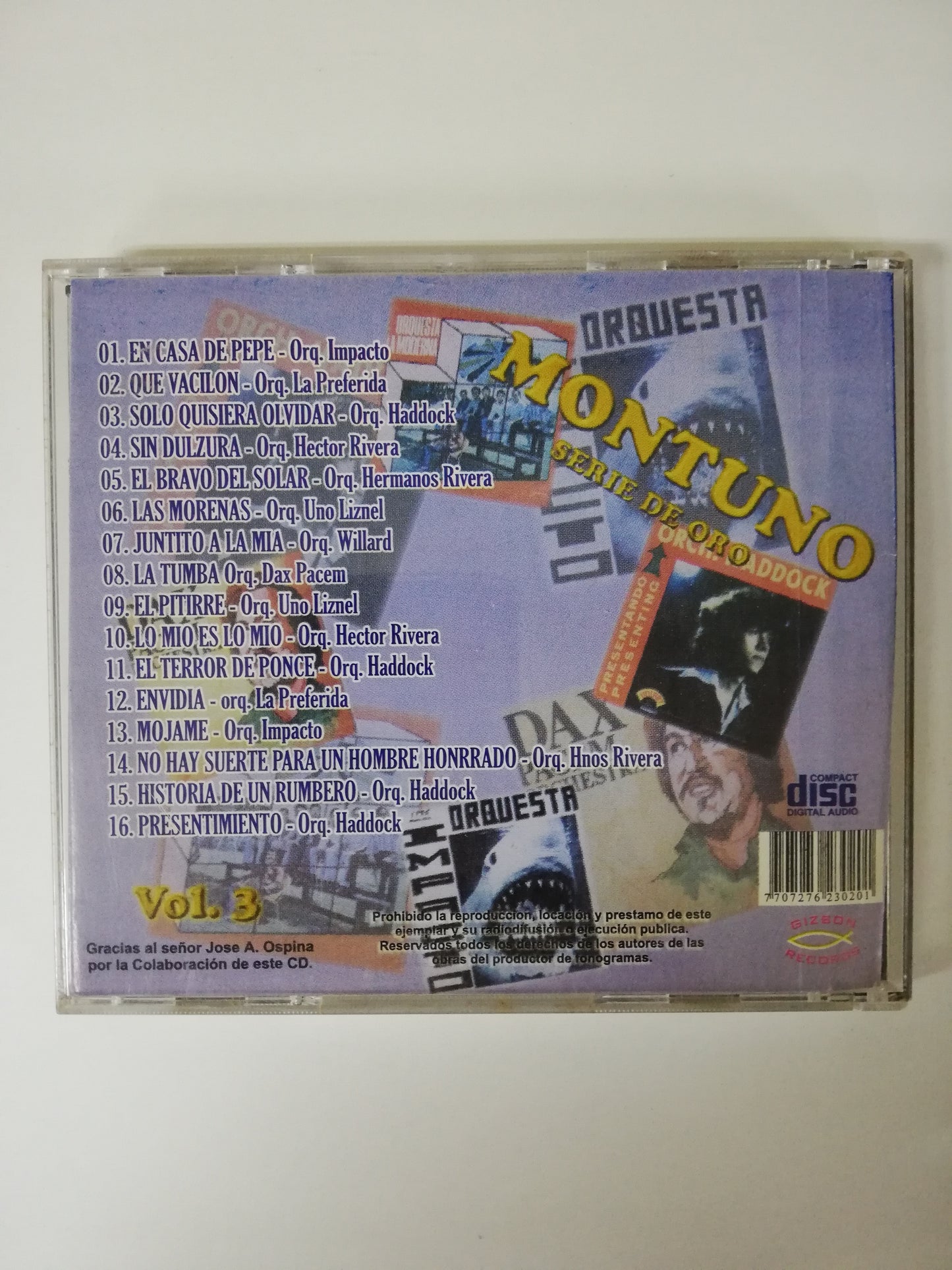 CD MONTUNO SERIE ORO VOL. 3 - VARIOS INTÉRPRETES