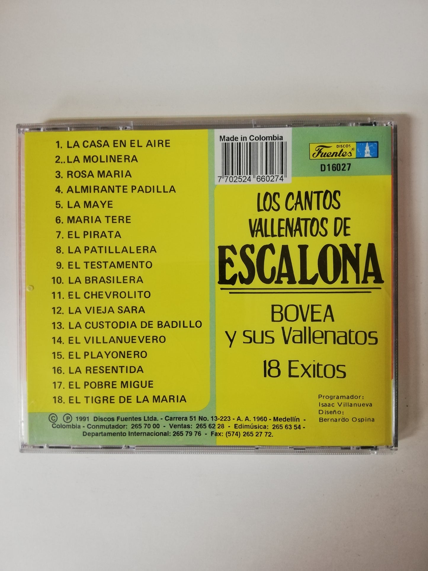 CD BOVEA Y SUS VALLENATOS - LOS CANTOS VALLENATOS DE ESCALONA - 18 EXITOS