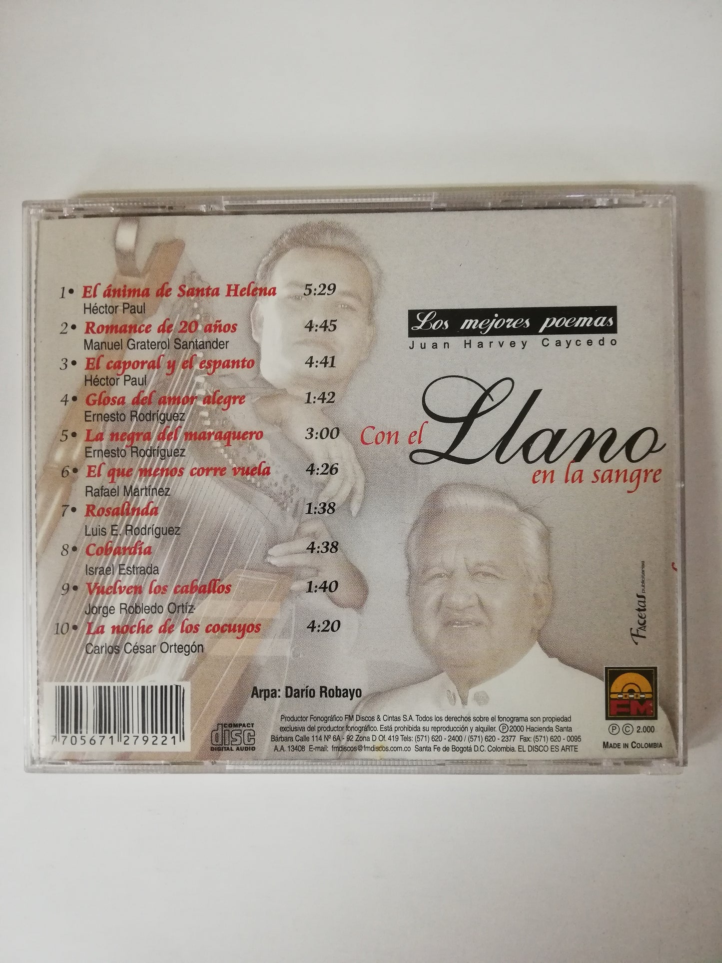 CD JUAN HARVEY CAYCEDO - CON EL LLANO EN LA SANGRE - LOS MEJORES POEMAS