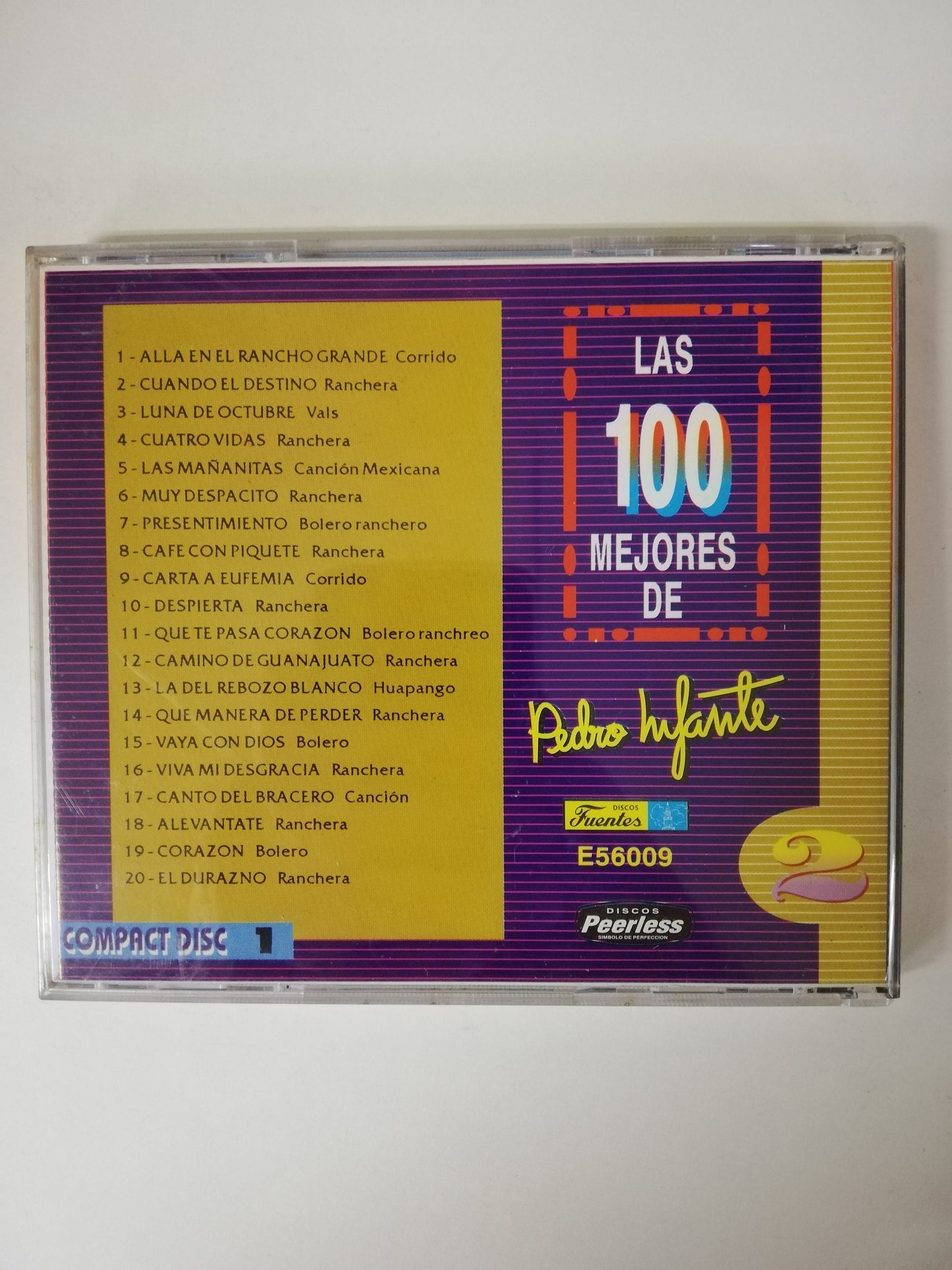 CD PEDRO INFANTE - LAS 100 MEJORES DE PEDRO INFANTE VOL. 2 - CD 1