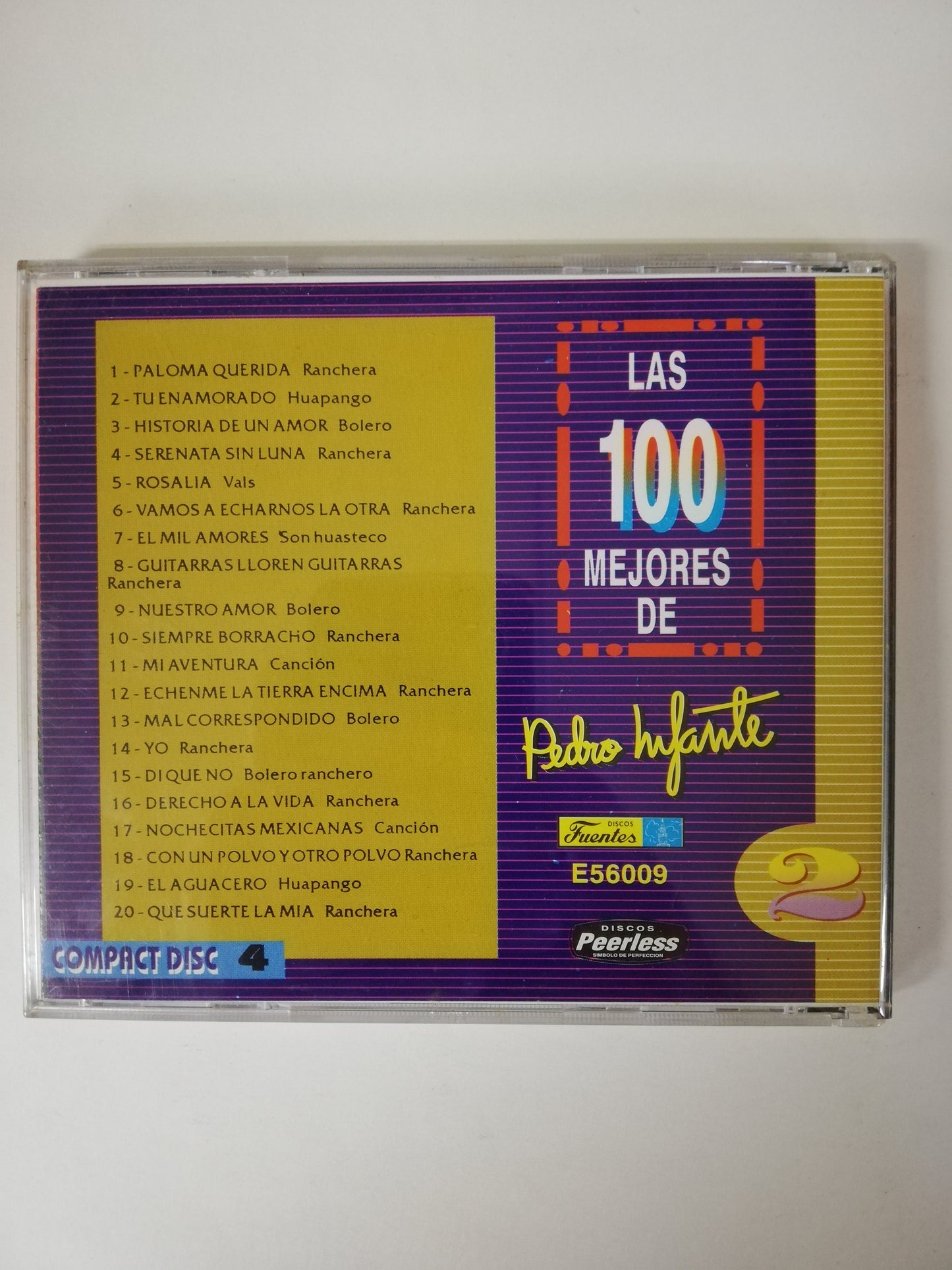 CD PEDRO INFANTE - LAS 100 MEJORES DE PEDRO INFANTE VOL. 2 - CD 4