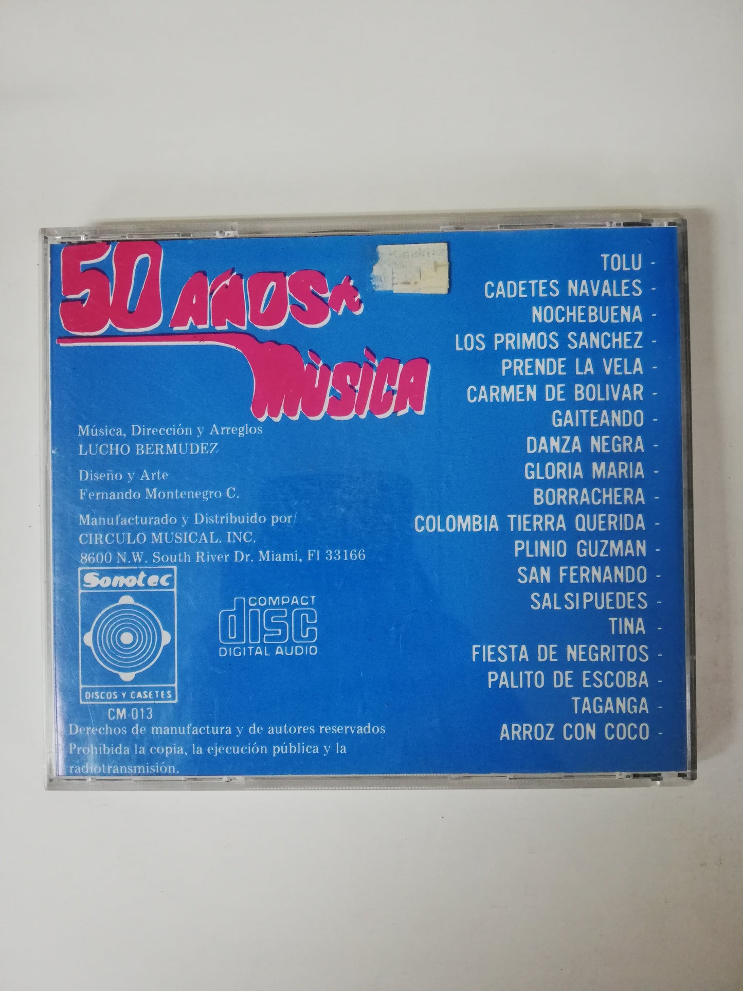 CD LUCHO BERMUDEZ - 50 AÑOS DE MÚSICA