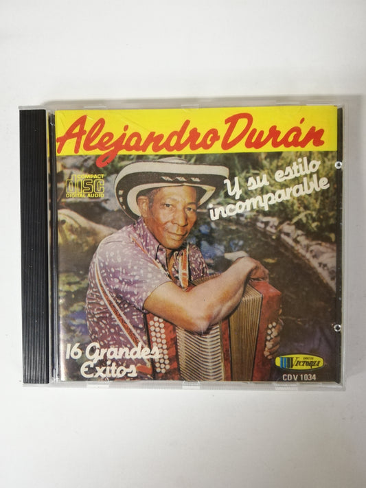 CD ALEJANDRO DURÁN - ALEJANDRO DURÁN Y SU ESTILO INCONFUNDIBLE - 16 GRANDES EXITOS