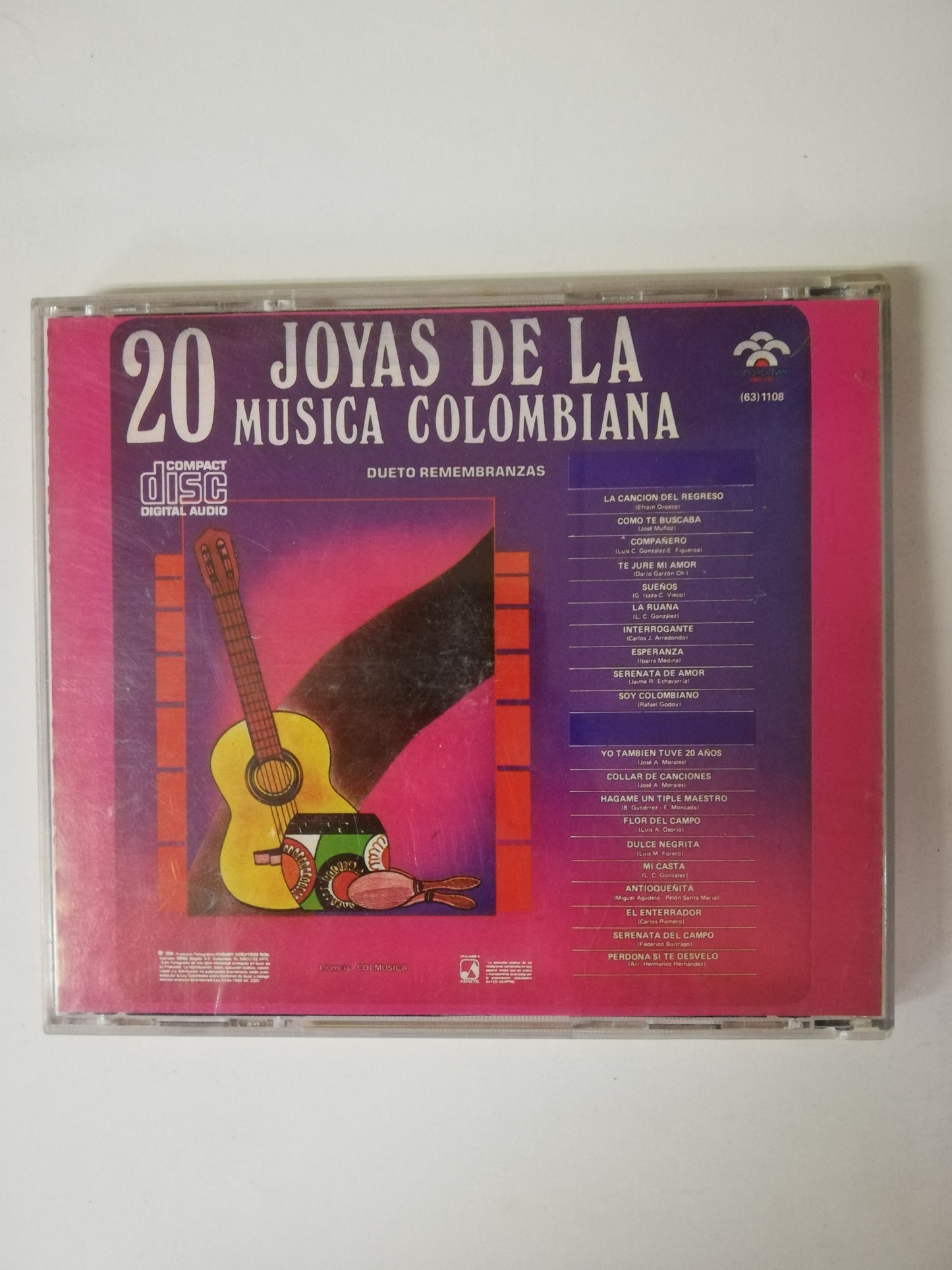 CD 20 JOYAS DE LA MÚSICA COLOMBIANA - VARIOS INTÉRPRETES