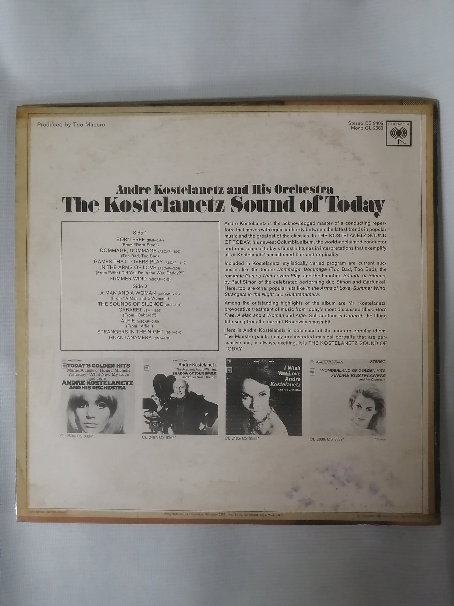 LP ANDRE KOSTELANETZ AND HIS ORCHESTRA - THE KOSTELANETZ SOUND OF TODAY