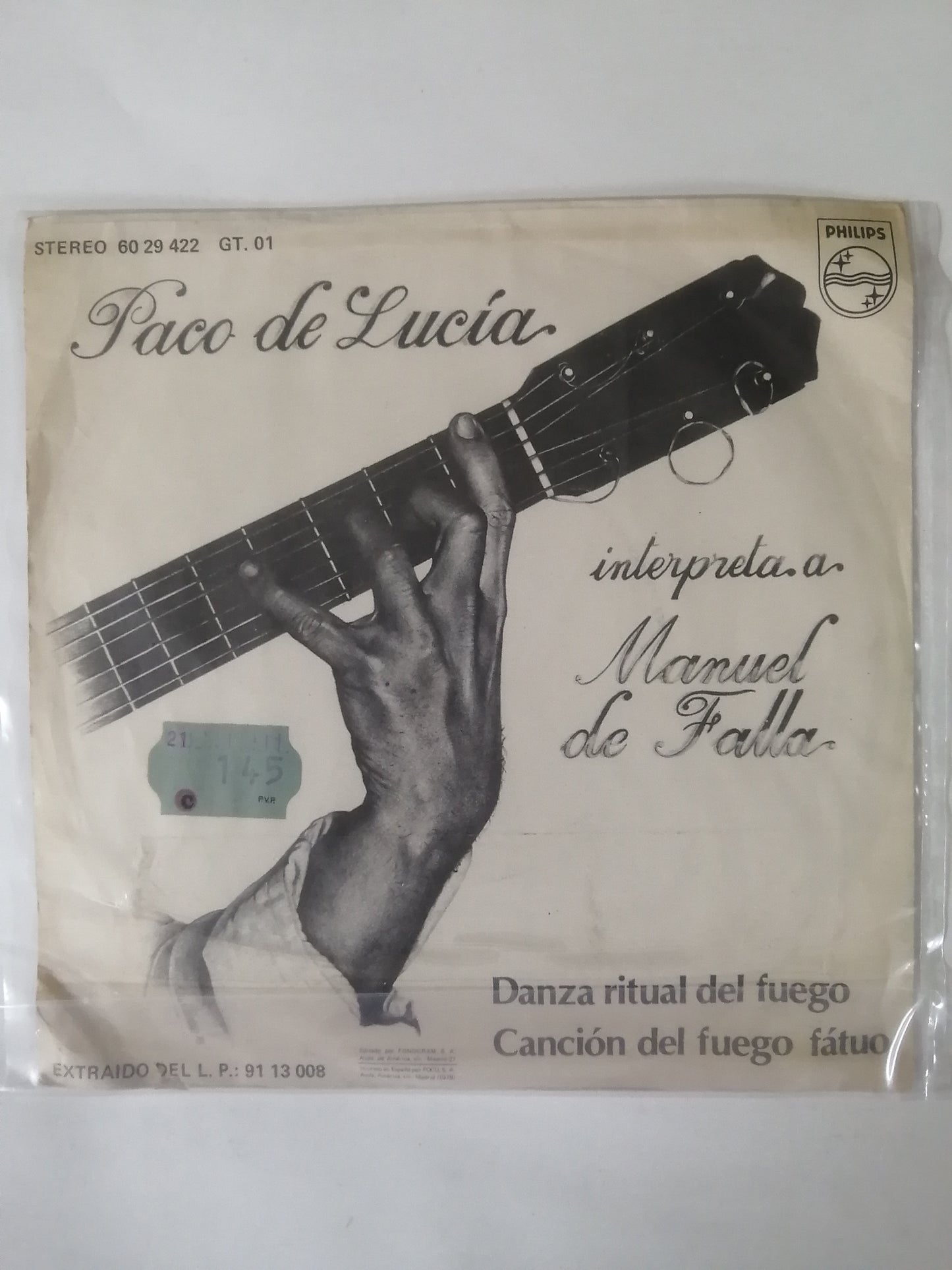 VINILO PACO DE LUCIA - PACO DE LUCIA INTERPRETA A MANUEL DE FALLA