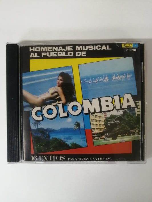 CD HOMENAJE MUSICAL AL PUEBLO DE COLOMBIA - 16 EXITOS PARA TODAS LAS FIESTAS