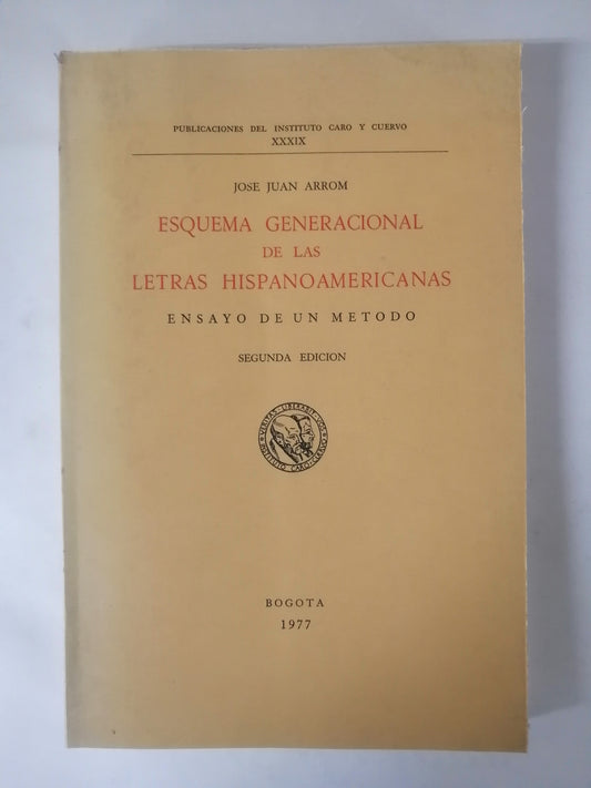 ESQUEMA GENERACIONAL DE LAS LETRAS HISPANOAMERICANAS - JOSÉ JUAN ARROM