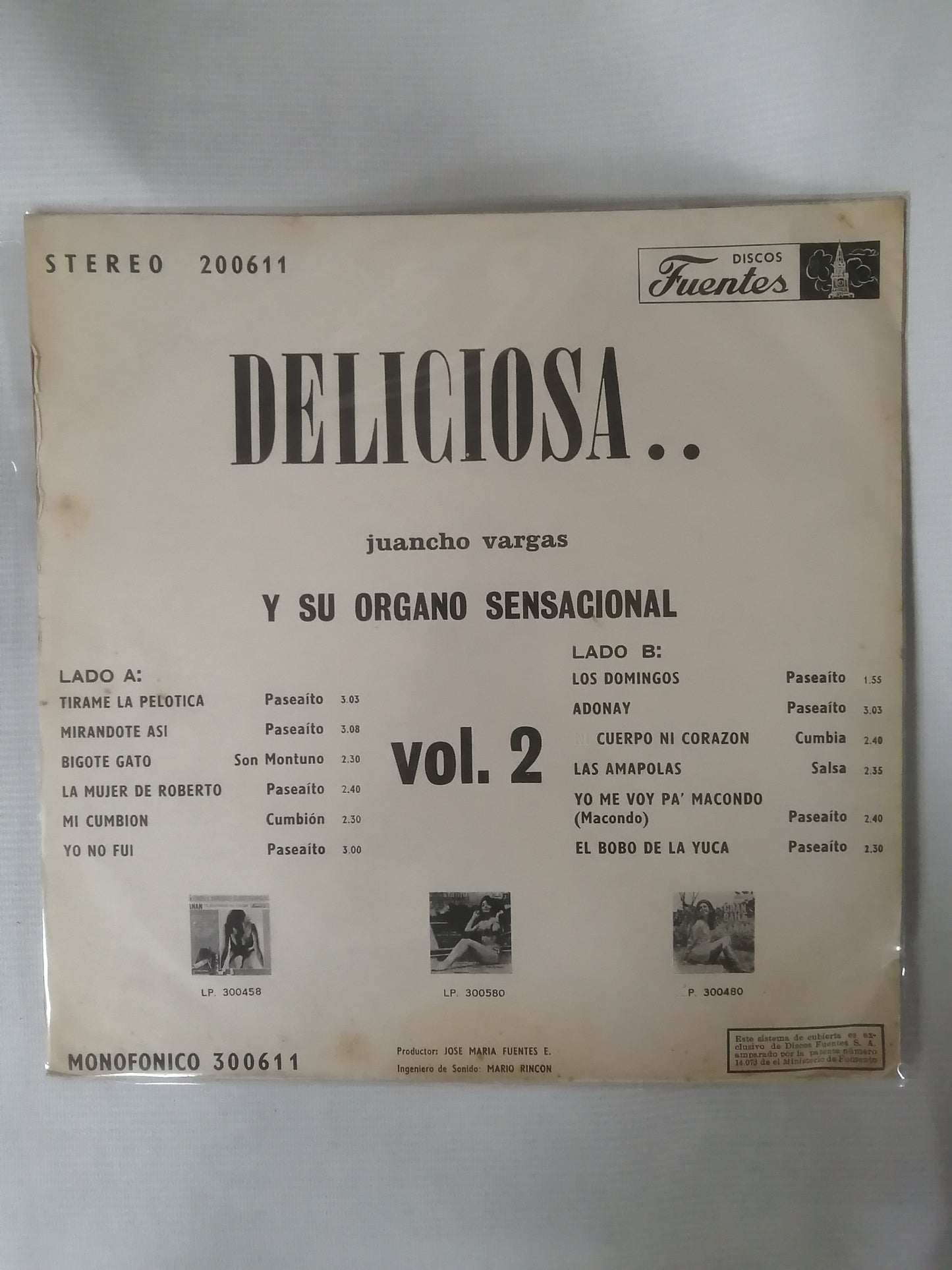 LP JUANCHO VARGAS Y SU ORGANO SENSACIONAL - DELICIOSA...VOL. 2