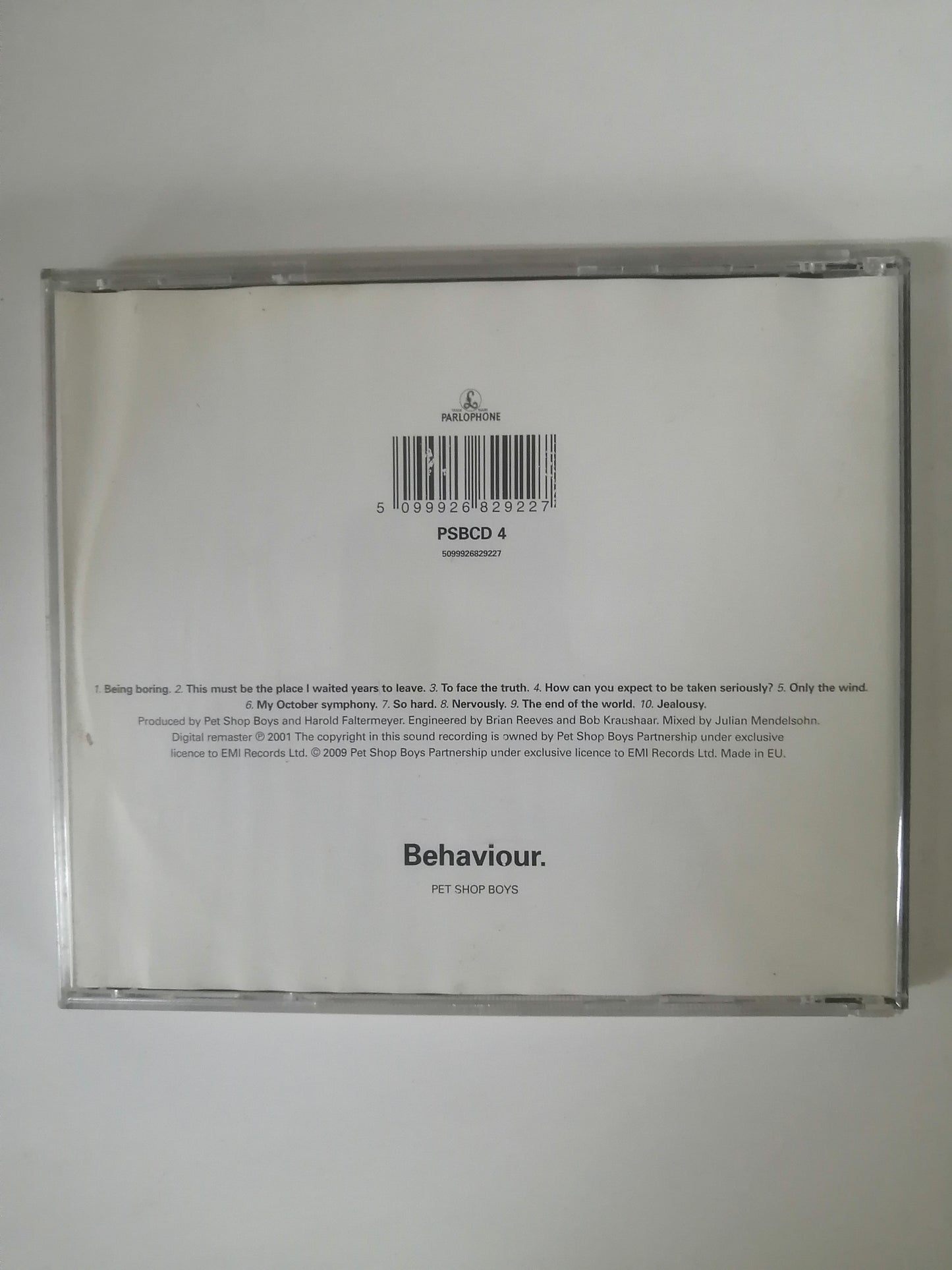 CD PET SHOP BOYS - BEHAVIOUR