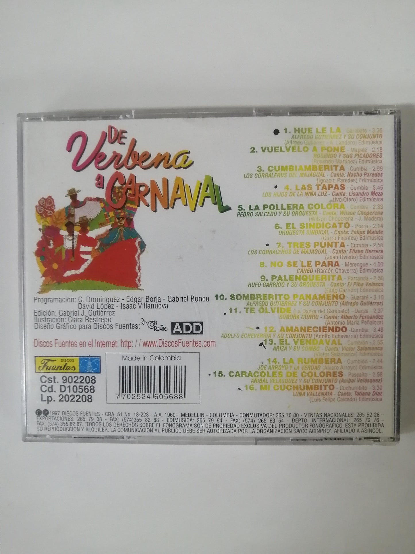 CD DE VERBENA A CARNAVAL - VARIOS INTÉRPRETES