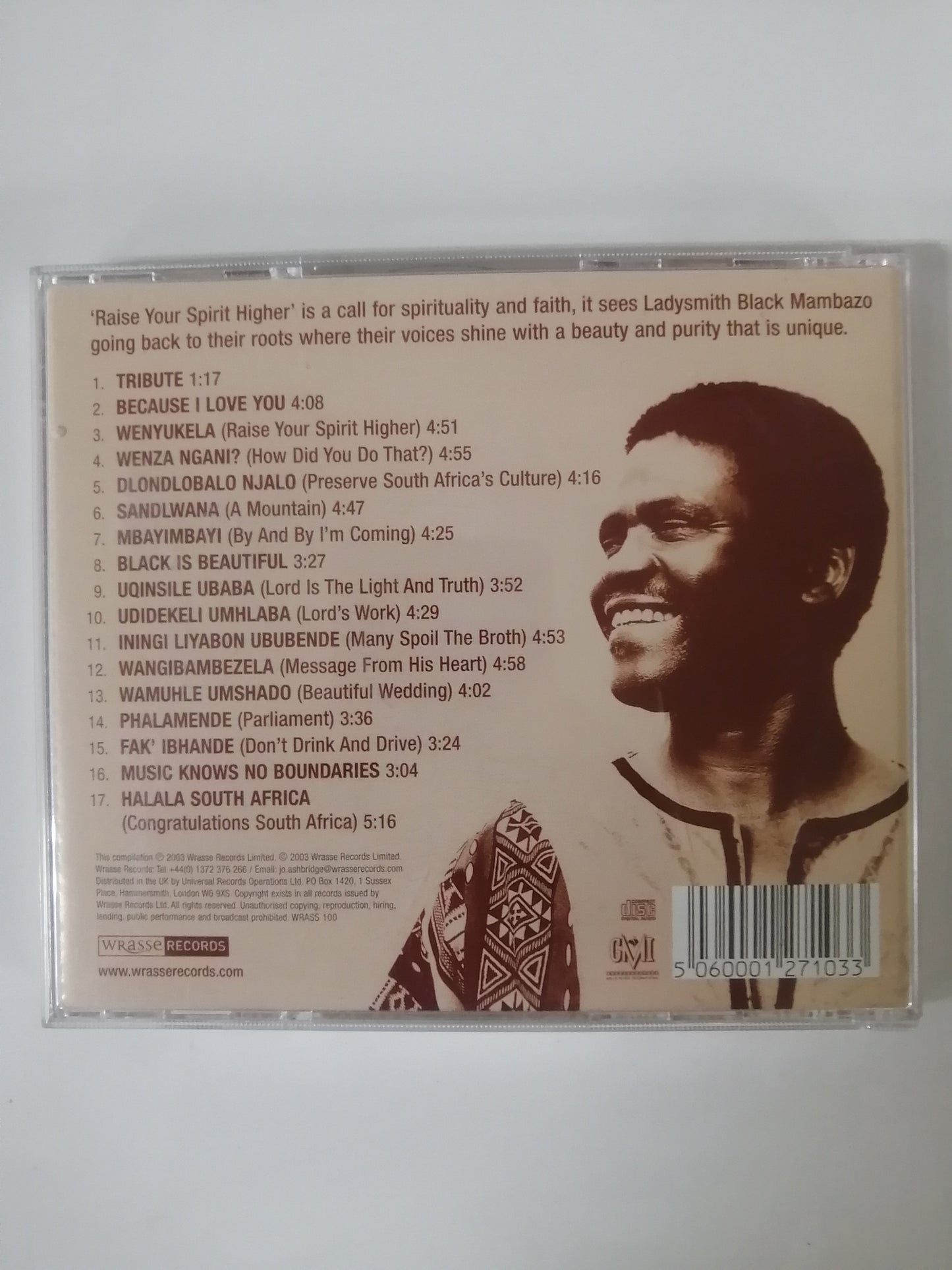 CD LADYSMITH BLACK MAMBAZO - RAISE YOUR SPIRIT HIGHER ( WENYUKELA )