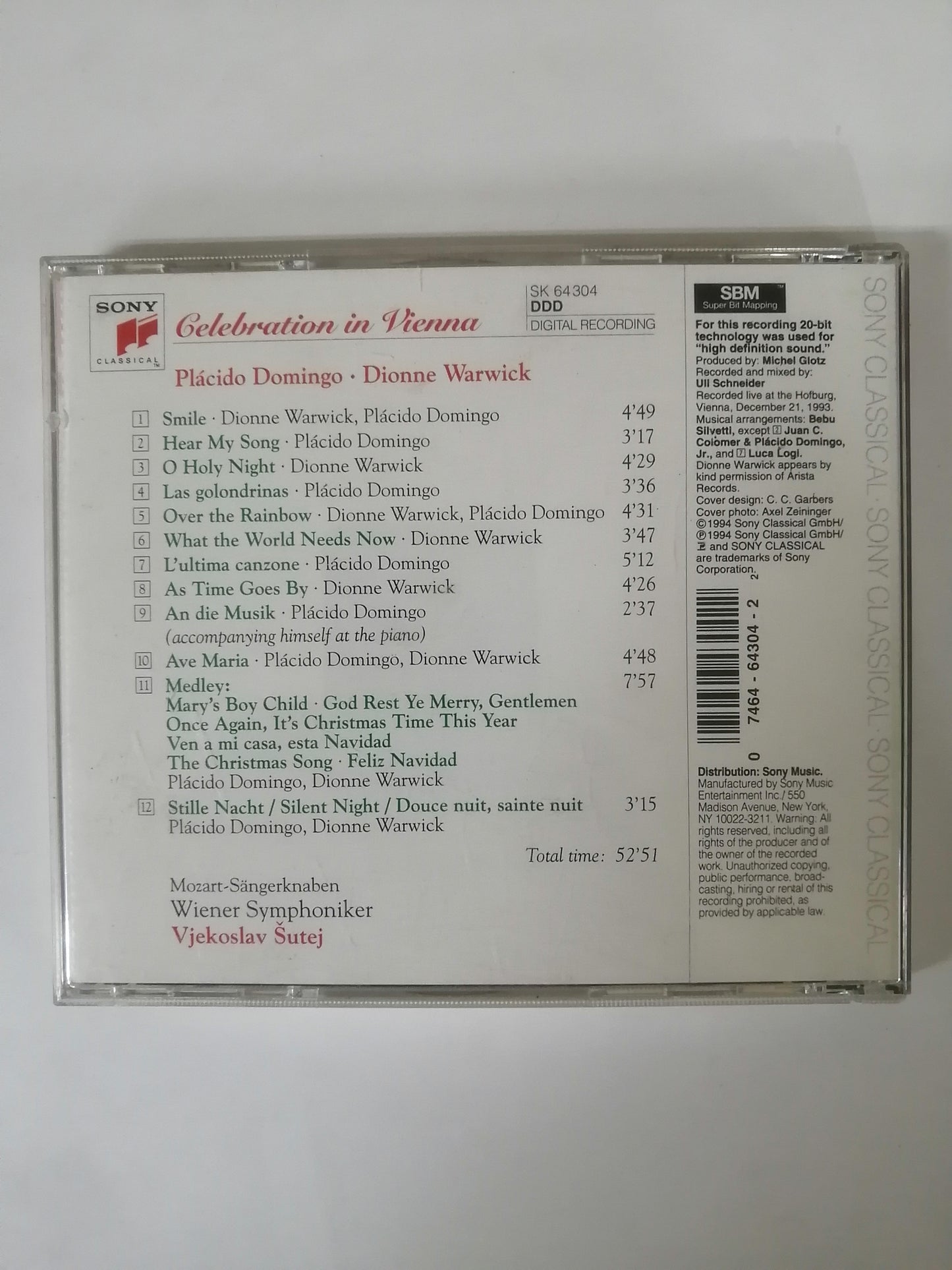 CD DIONNE WARWICK & PLACIDO DOMINGO - CELEBRATION IN VIENNA