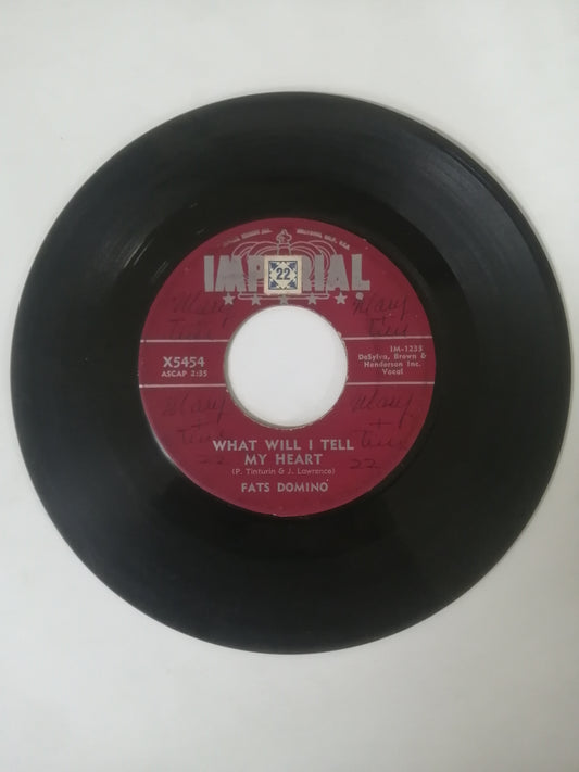 VINILO FATS DOMINO - WHAT WILL I TELL MY HEART / WHEN I SEE YOU