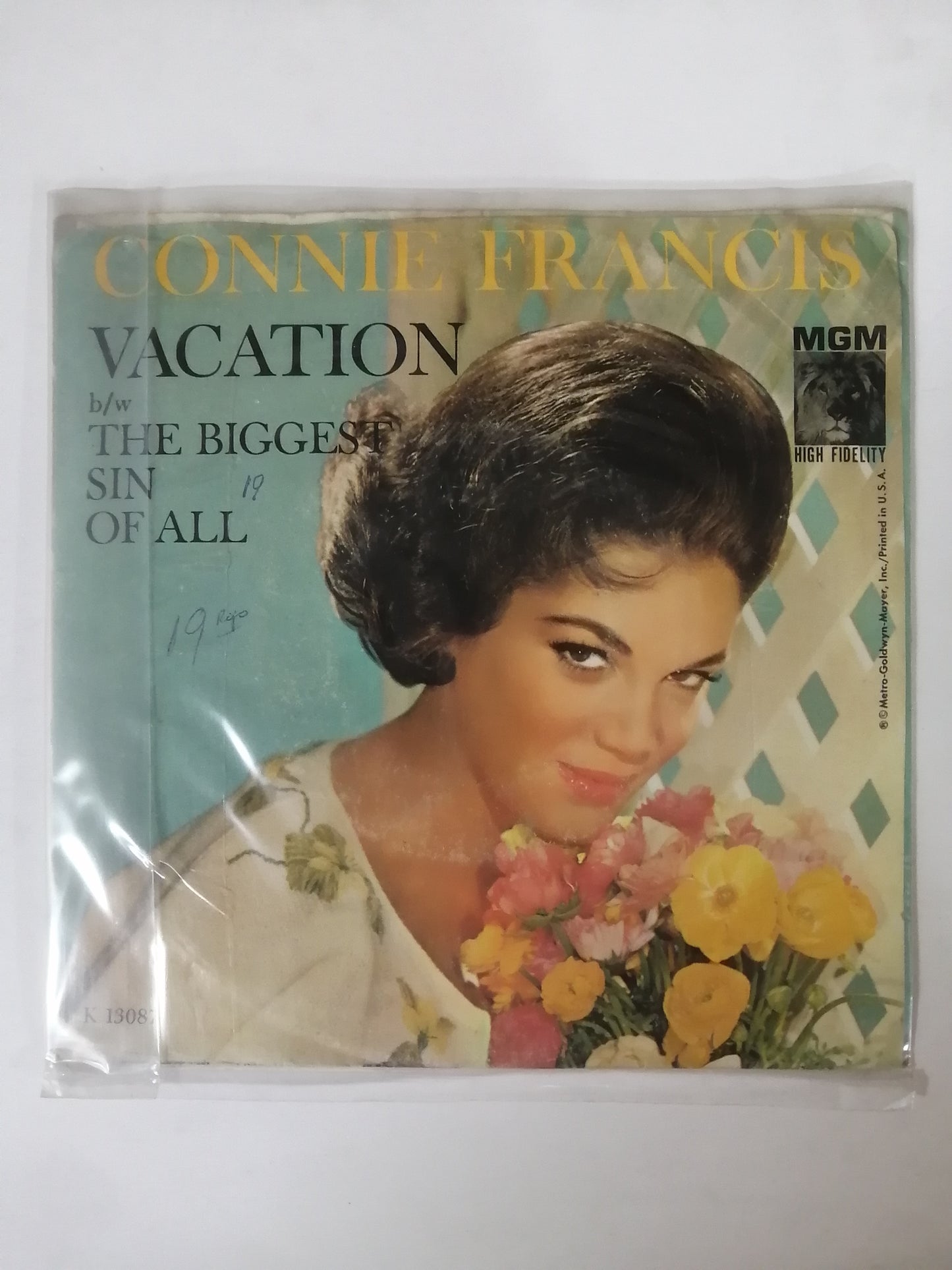 VINILO CONNIE FRANCIS - VACATION / THE BIGGEST SIN OF ALL