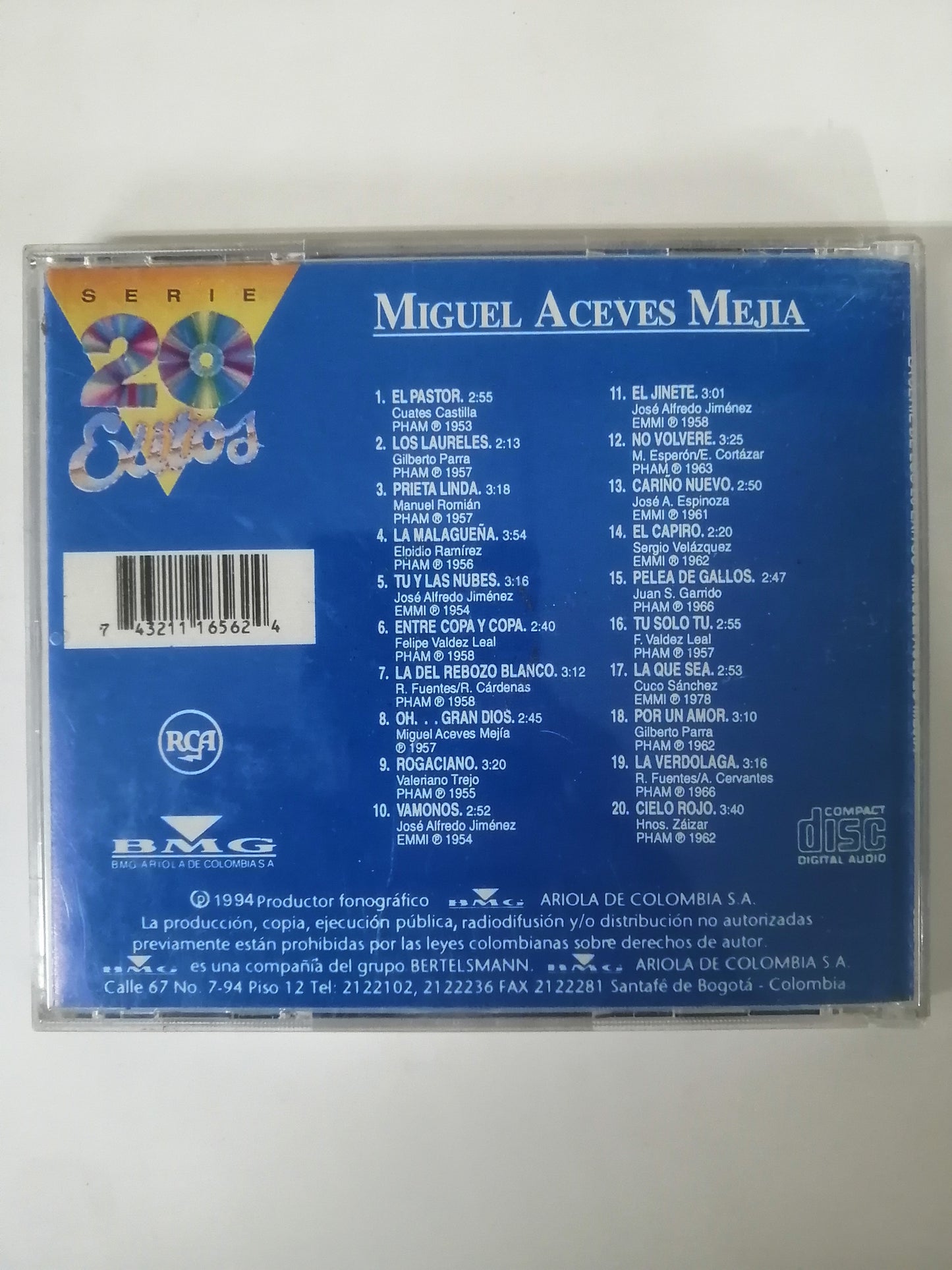 CD MIGUEL ACEVES MEJIA - 20 EXITOS