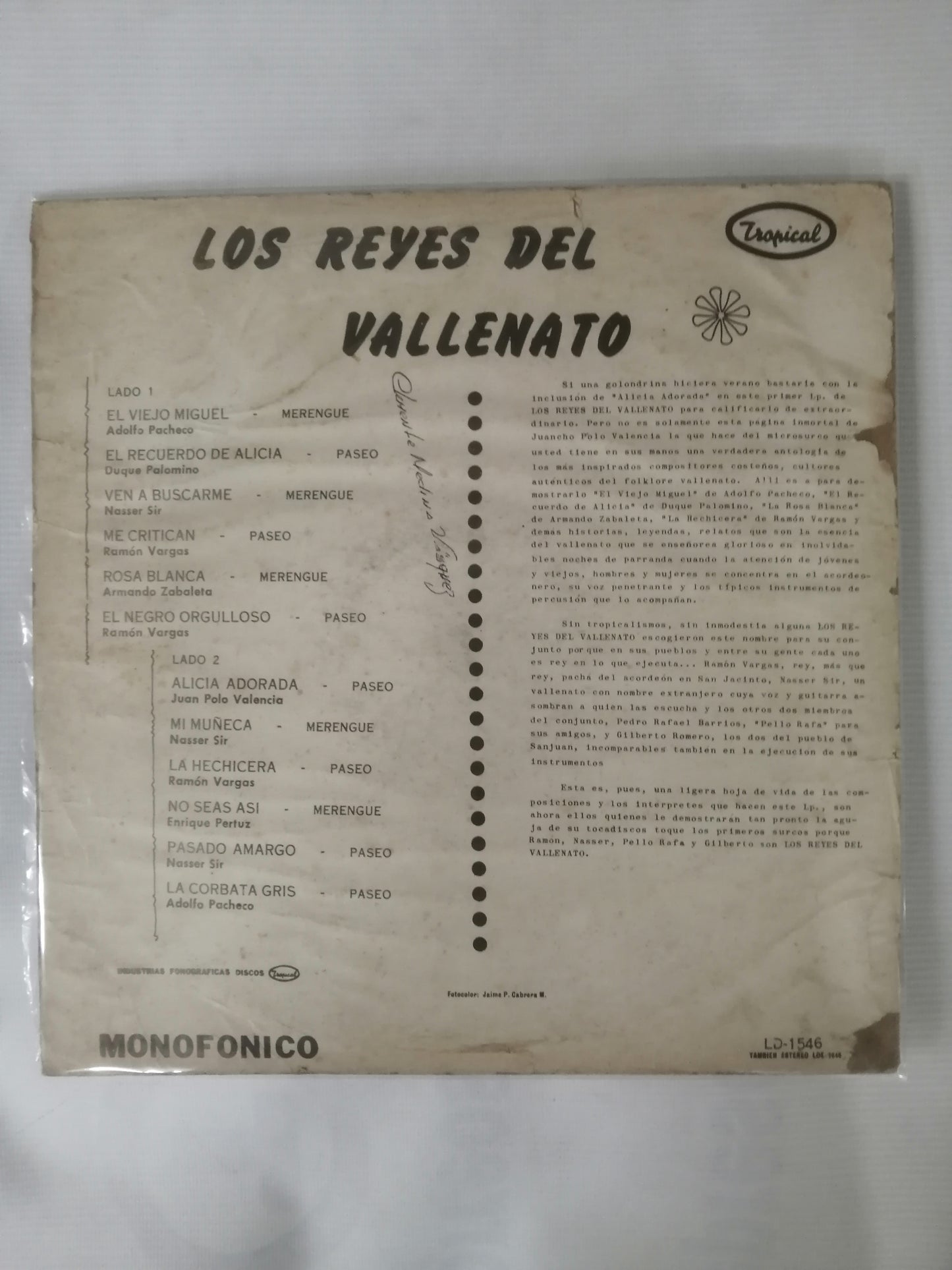 LP LOS REYES DEL VALLENATO - ACORDEON RAMON VARGAS - CANTA NASSER SIR