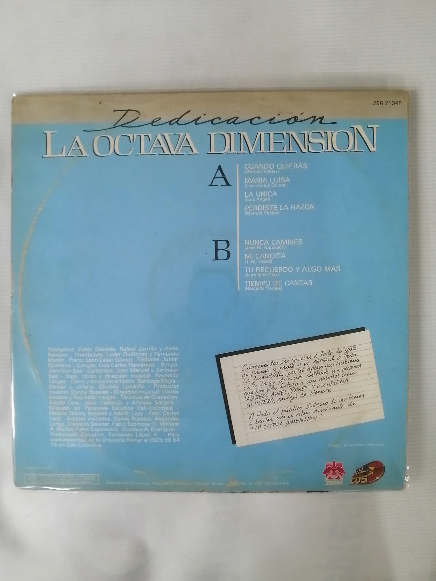 LP LA OCTAVA DIMENSION - DEDICACIÓN