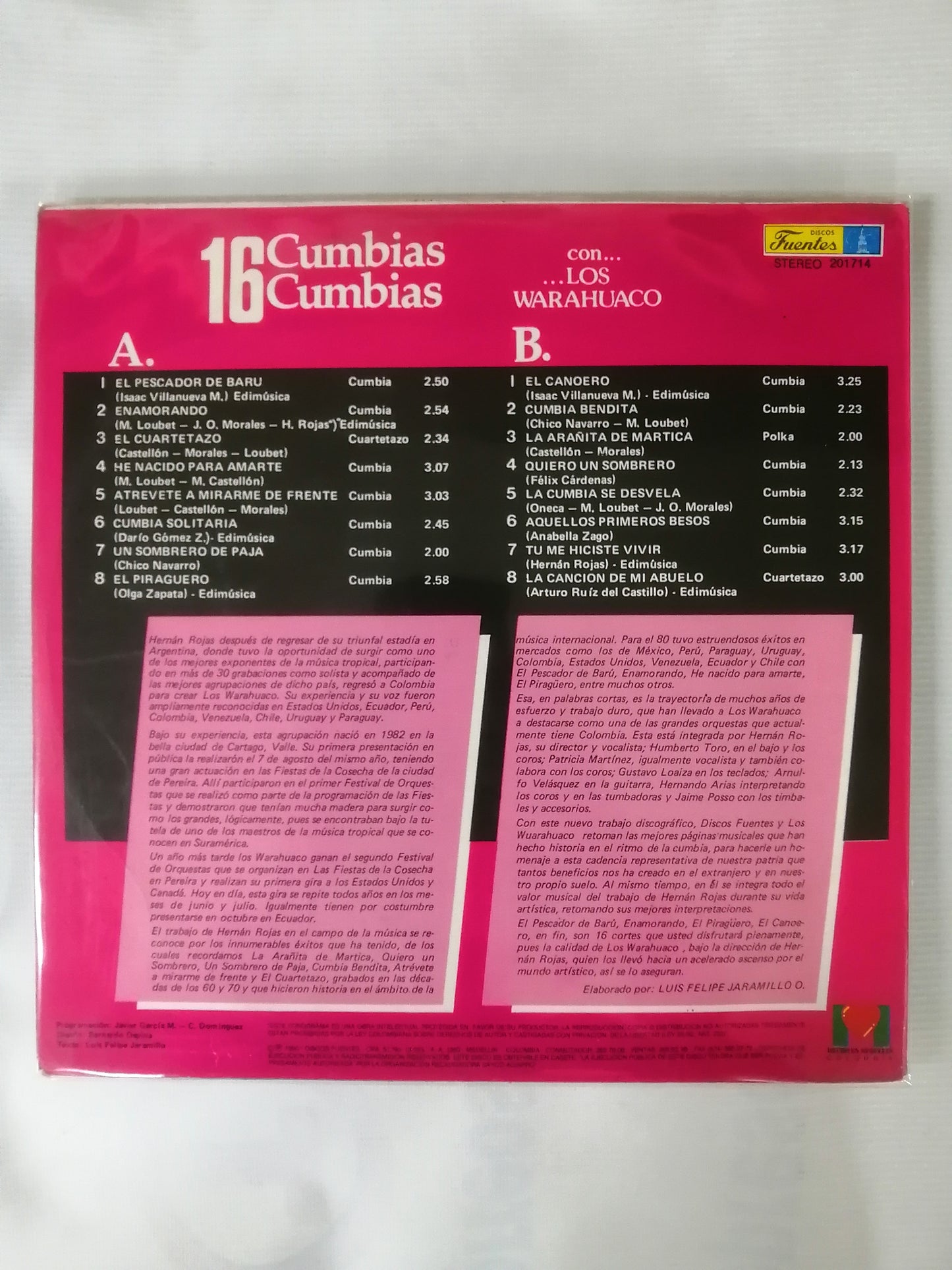 LP LOS WARAHUACO - 16 CUMBIAS, CUMBIAS