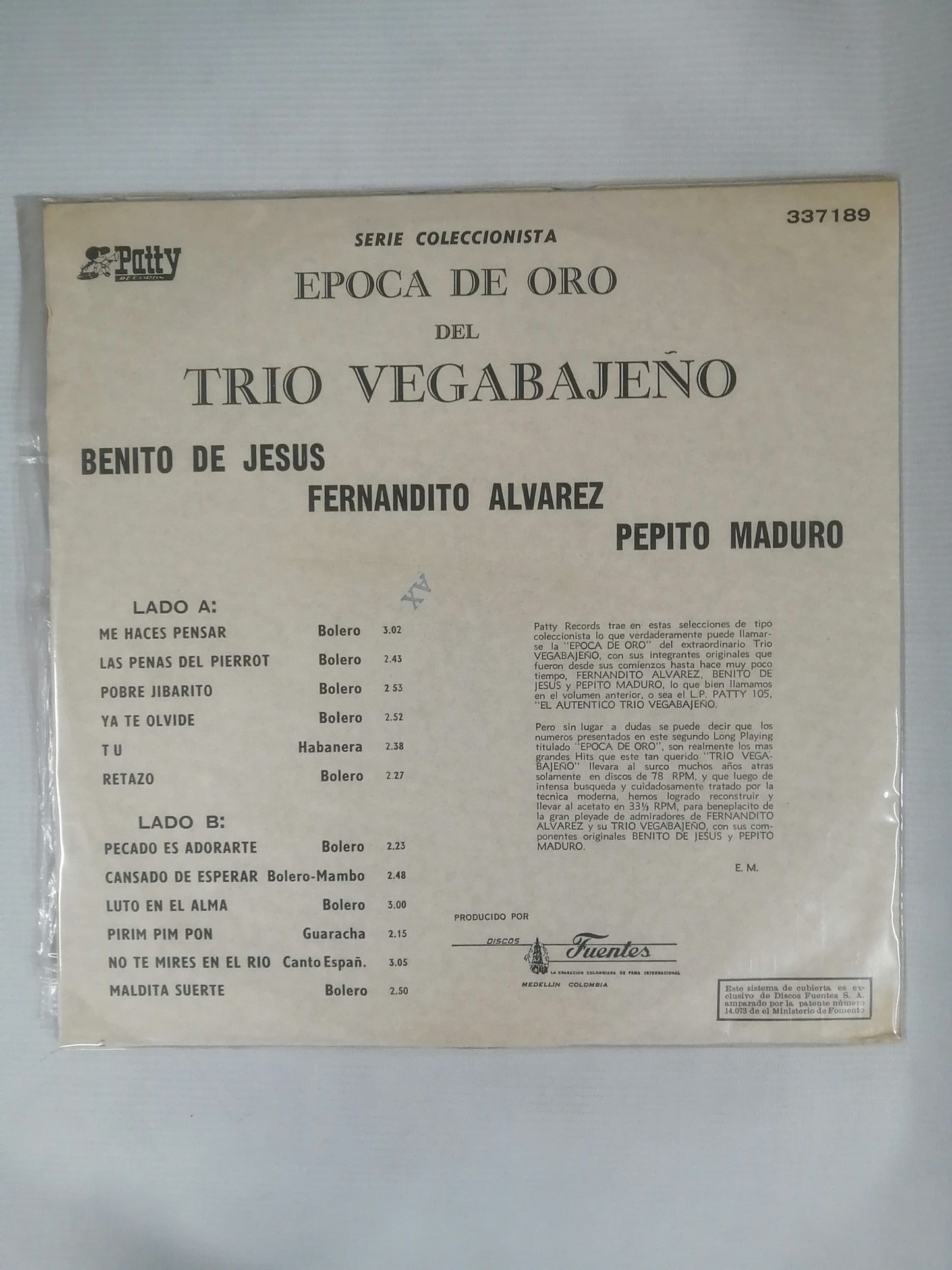 LP TRIO VEGABAJEÑO - EPOCA DE ORO DEL TRIO VEGABAJEÑO