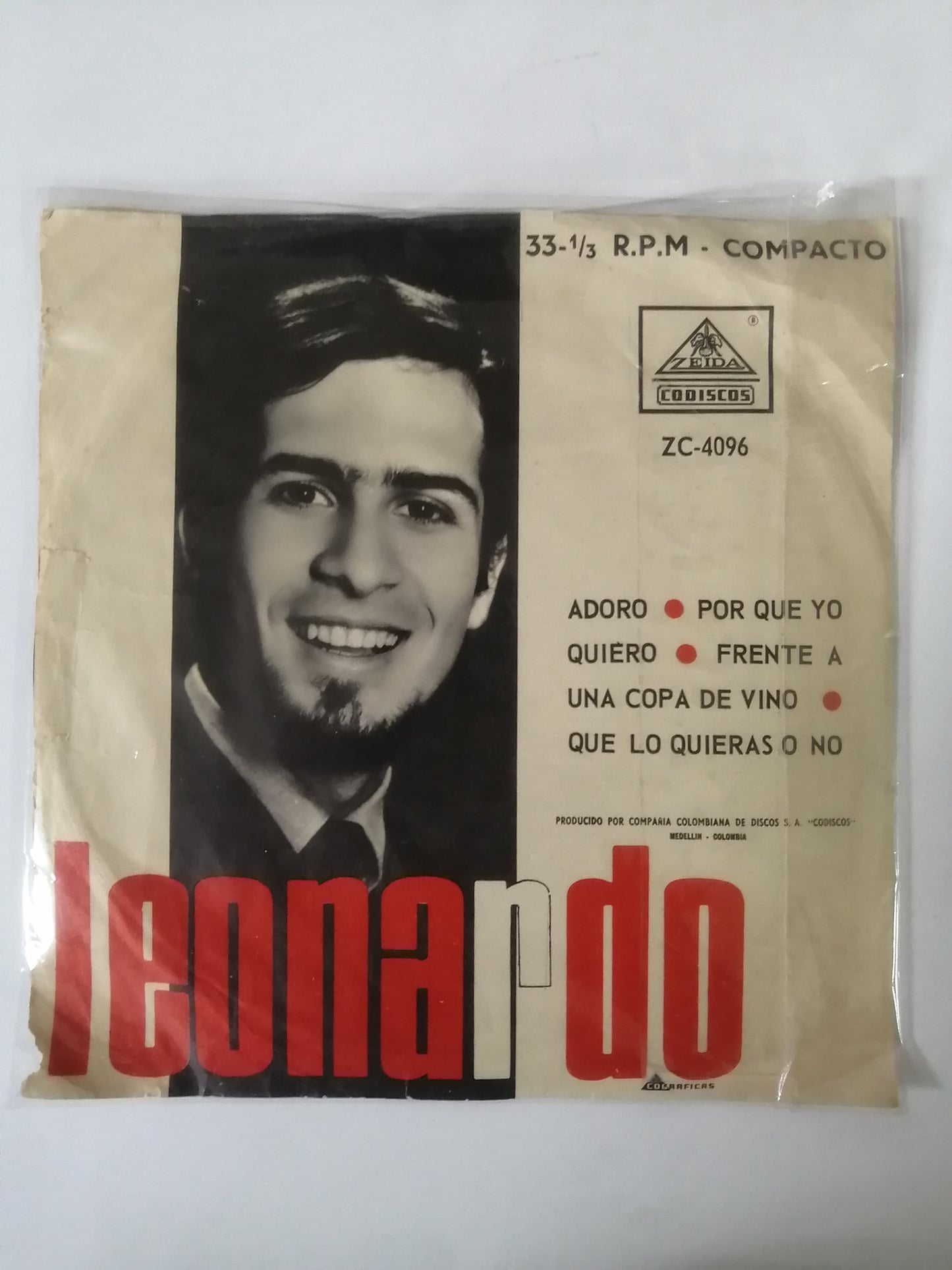 VINILO LEONARDO - ADORO - PORQUE TE QUIERO / FRENTE A UNA COPA DE VINO - QUE LO QUIERAS O NO