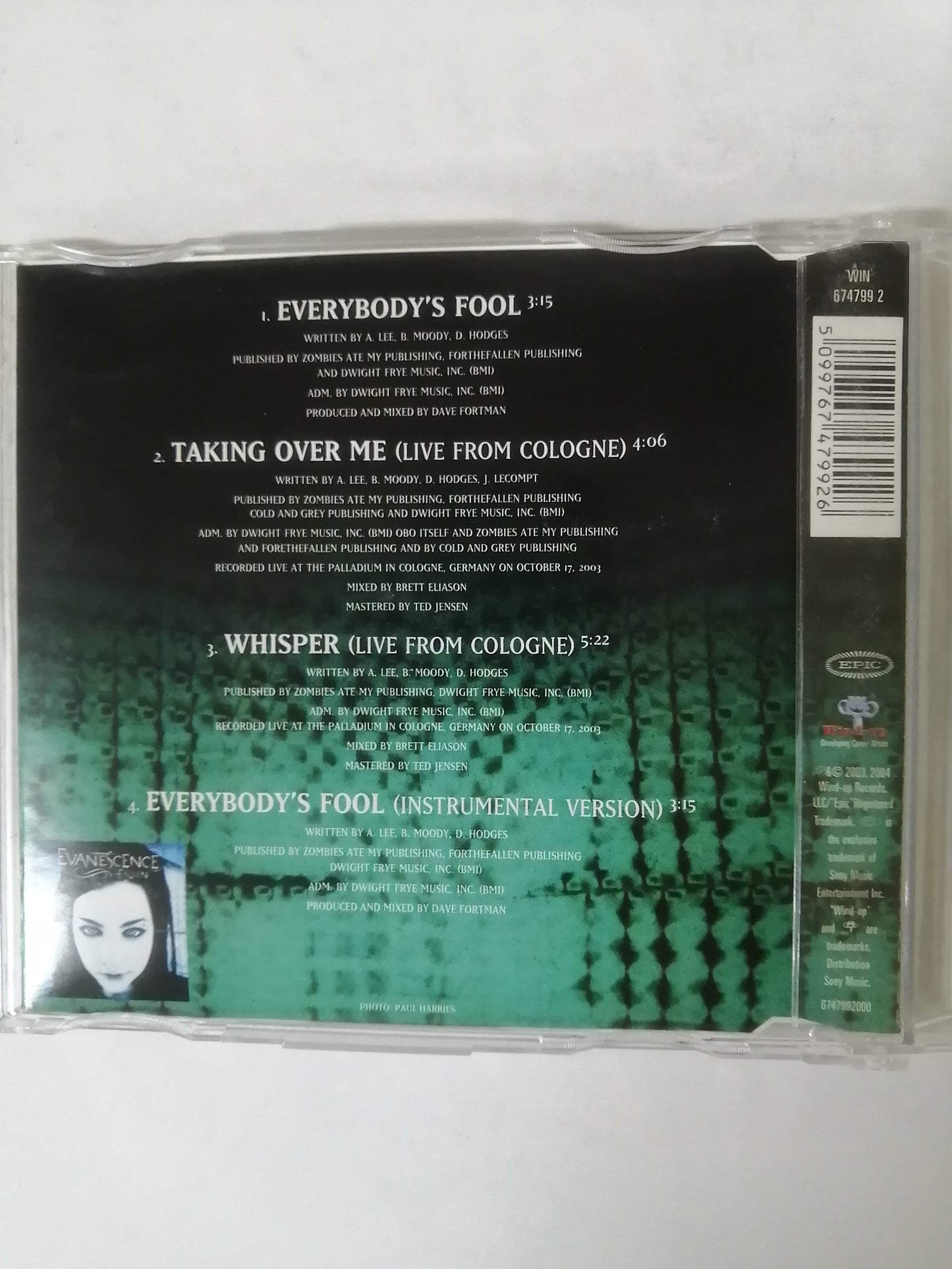 CD EVANESCENCE - EVERYBODY´S FOOL