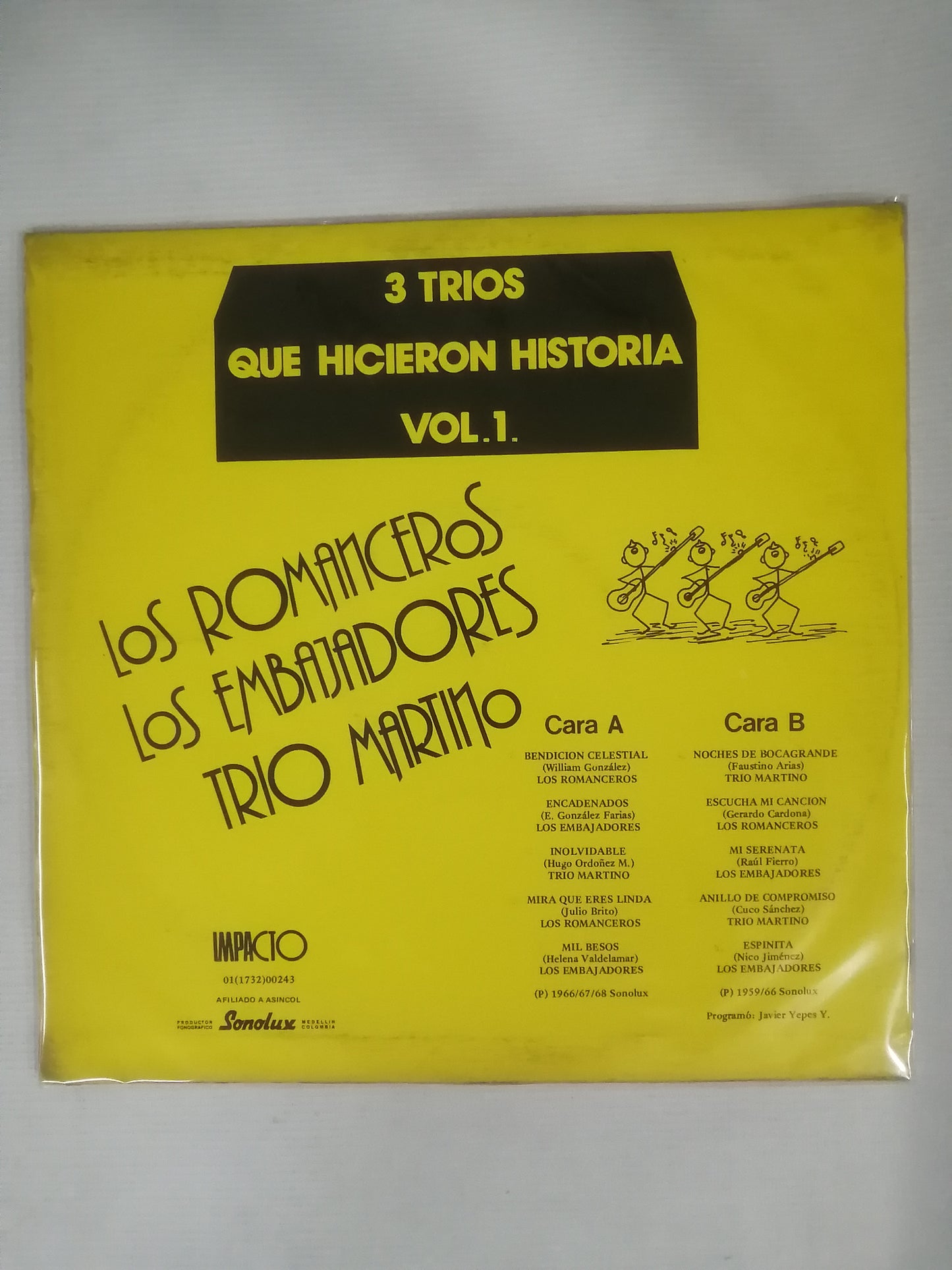 LP LOS ROMANCEROS - LOS EMBAJADORES - TRIO MARTINO - 3 TRIOS QUE HICIERON HISTORIA VOL. 1