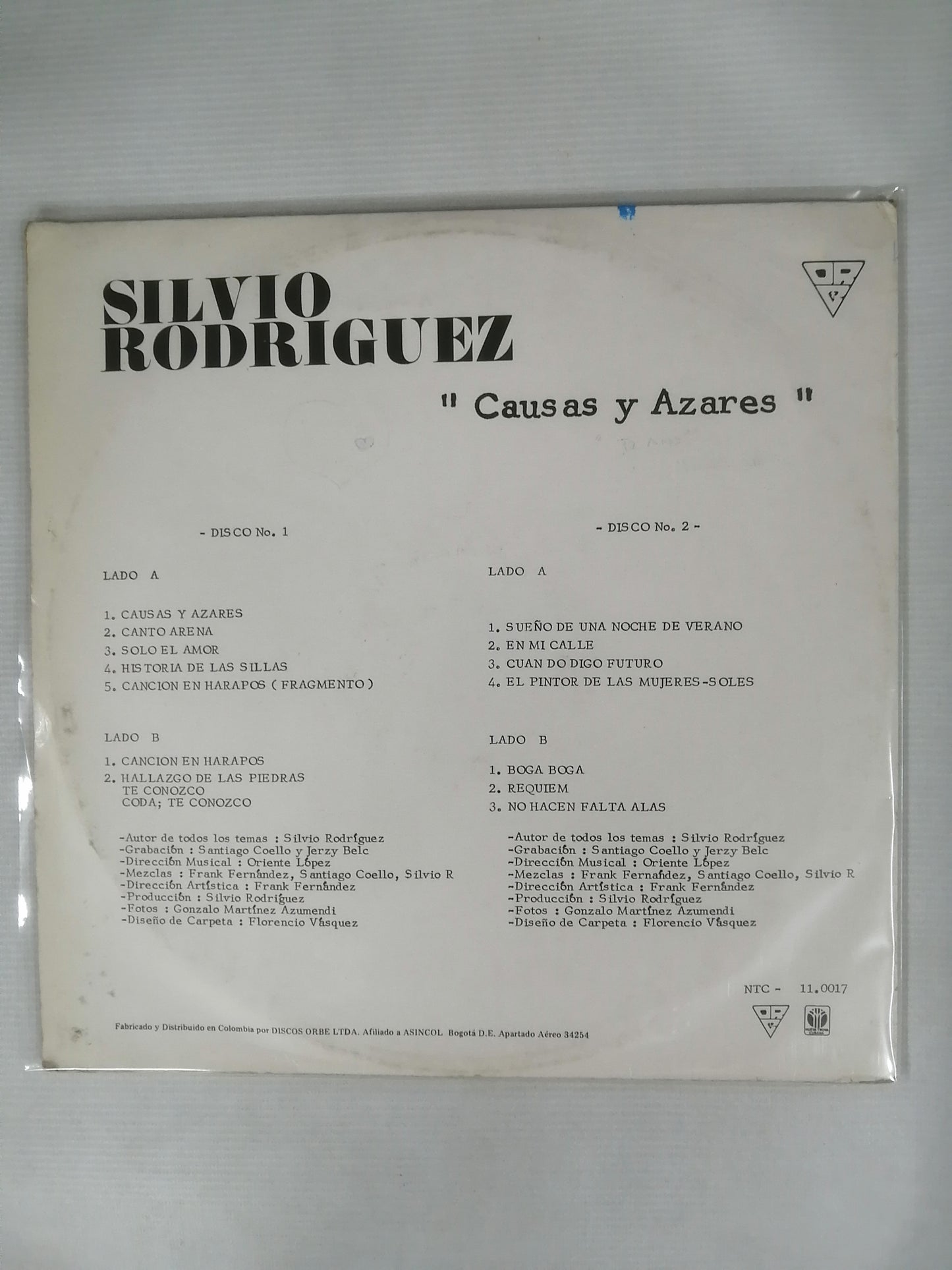 LP SILVIO RODRIGUEZ - CAUSAS Y AZARES - VINYL X 2