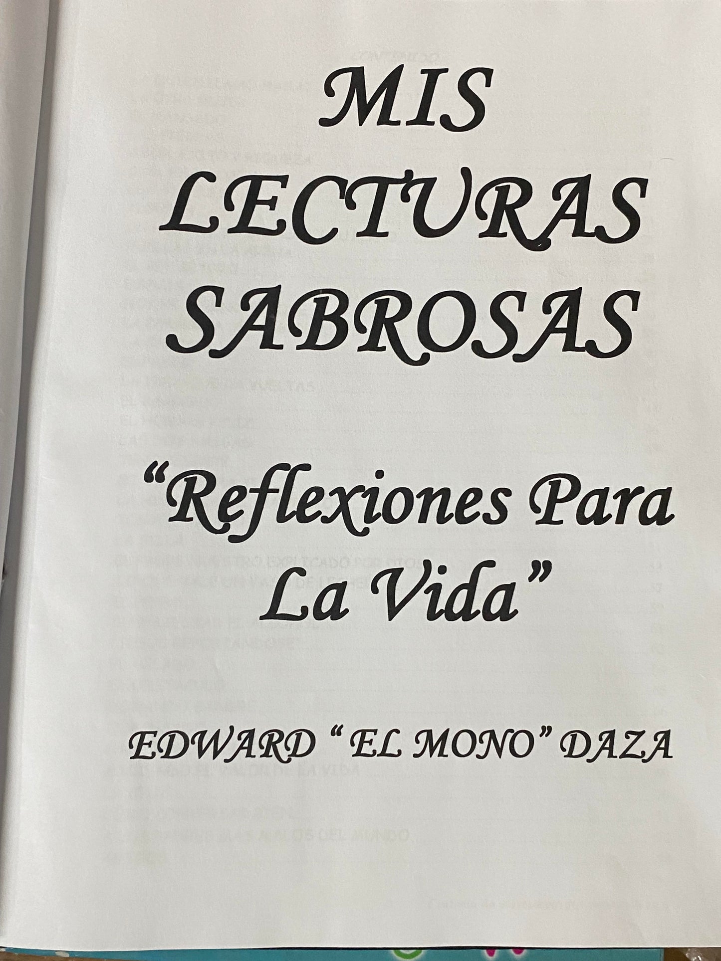 MIS LECTURAS SABROSAS- EDWARD "EL MONO" DAZA